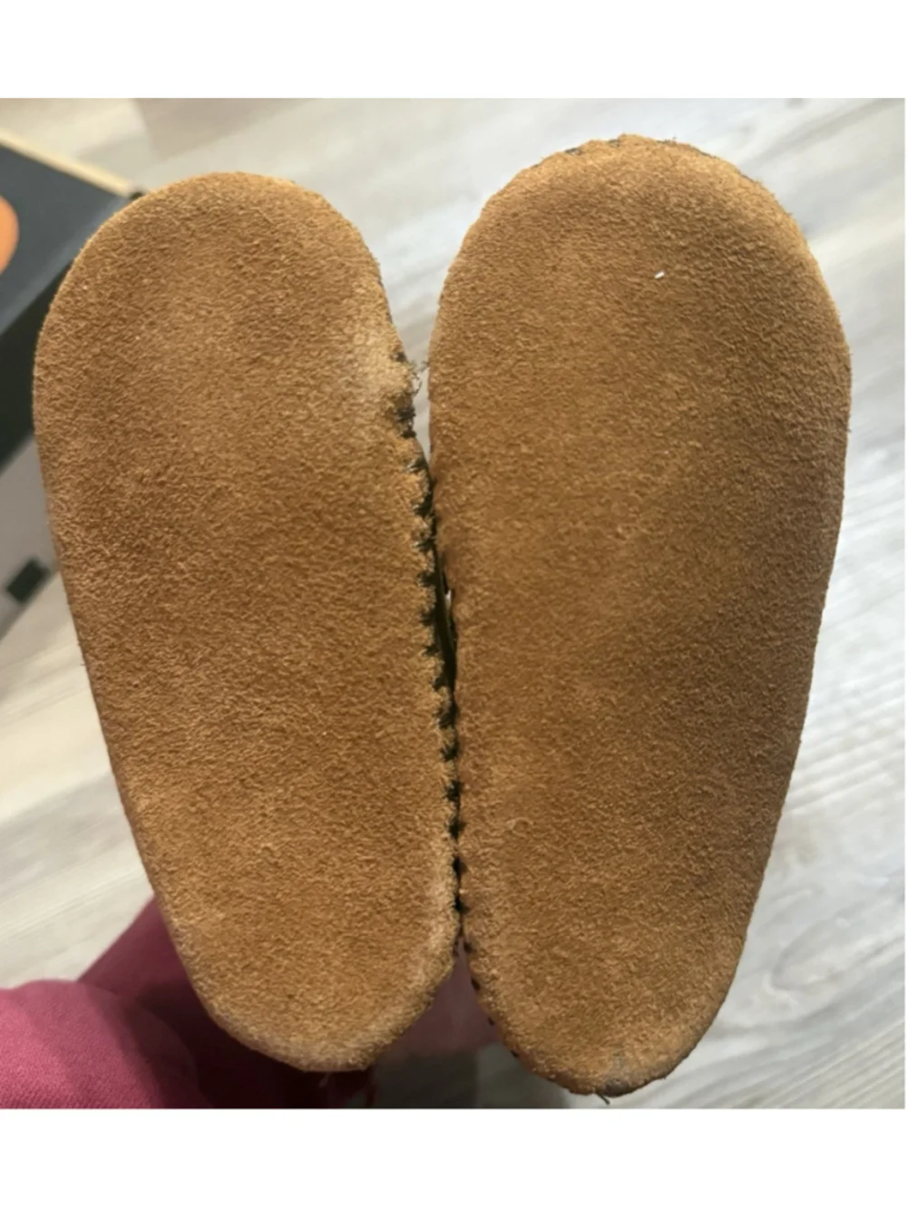 Minnetonka Moccasins Infants Front Strap Bootie, Brown, Size 3